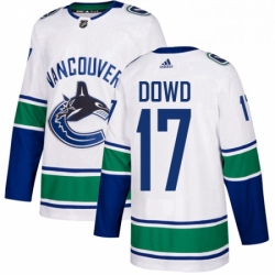 Mens Adidas Vancouver Canucks 17 Nic Dowd Authentic White Away NHL Jerse