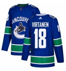 Mens Adidas Vancouver Canucks 18 Jake Virtanen Premier Blue Home NHL Jersey 