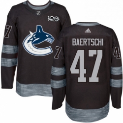 Mens Adidas Vancouver Canucks 47 Sven Baertschi Authentic Black 1917 2017 100th Anniversary NHL Jersey 