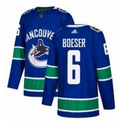 Mens Adidas Vancouver Canucks 6 Brock Boeser Authentic Blue Home NHL Jersey 