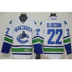 Vancouver Canucks #22 Daniel Sedin White Stitched NHL Jersey