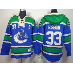 Vancouver Canucks 33 H.Sedin Blue Lace-Up NHL Jersey Hoodies