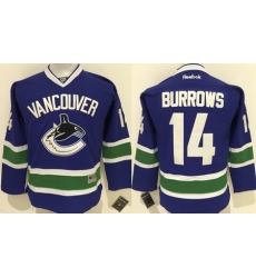 Canucks #14 Alex Burrows Blue Youth Stitched NHL Jersey II