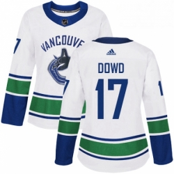 Womens Adidas Vancouver Canucks 17 Nic Dowd Authentic White Away NHL Jerse