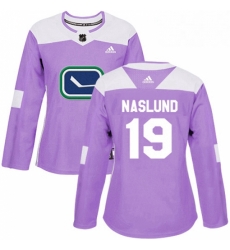 Womens Adidas Vancouver Canucks 19 Markus Naslund Authentic Purple Fights Cancer Practice NHL Jersey 