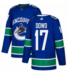 Youth Adidas Vancouver Canucks 17 Nic Dowd Authentic Blue Home NHL Jerse