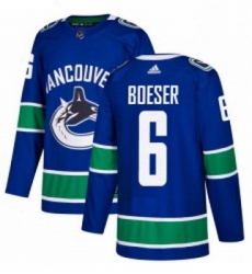 Youth Adidas Vancouver Canucks 6 Brock Boeser Premier Blue Home NHL Jersey 