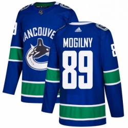 Youth Adidas Vancouver Canucks 89 Alexander Mogilny Premier Blue Home NHL Jersey 