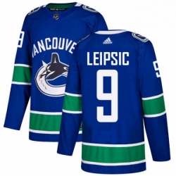 Youth Adidas Vancouver Canucks 9 Brendan Leipsic Premier Blue Home NHL Jersey 