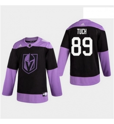 Men Golden Knights 89 Alex Tuch  Practice Fights Cancer Hockey Jersey