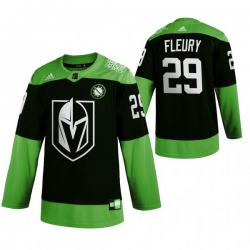 Men Vegas Golden Knights 29 Marc Andre Fleury Green 2020 Adidas Jersey