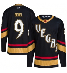 Men Vegas Golden Knights 9  Jack Eichel Black 2022 23 Reverse Retro Stitched Jersey