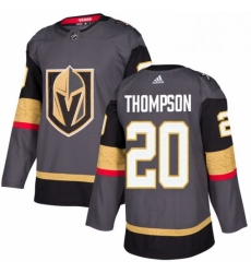 Mens Adidas Vegas Golden Knights 20 Paul Thompson Authentic Gray Home NHL Jersey 