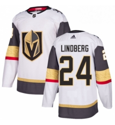 Womens Adidas Vegas Golden Knights 24 Oscar Lindberg Authentic White Away NHL Jersey 