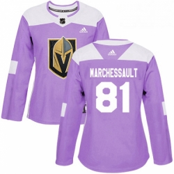 Womens Adidas Vegas Golden Knights 81 Jonathan Marchessault Authentic Purple Fights Cancer Practice NHL Jersey 