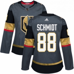 Womens Adidas Vegas Golden Knights 88 Nate Schmidt Authentic Gray Home NHL Jersey 