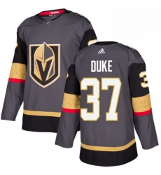 Youth Adidas Vegas Golden Knights 37 Reid Duke Authentic Gray Home NHL Jersey 