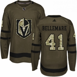 Youth Adidas Vegas Golden Knights 41 Pierre Edouard Bellemare Authentic Green Salute to Service NHL Jersey 