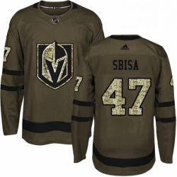 Youth Adidas Vegas Golden Knights 47 Luca Sbisa Authentic Green Salute to Service NHL Jersey 