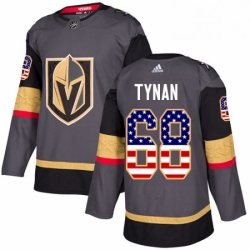 Youth Adidas Vegas Golden Knights 68 TJ Tynan Authentic Gray USA Flag Fashion NHL Jersey 