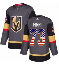 Youth Adidas Vegas Golden Knights 73 Brandon Pirri Authentic Gray USA Flag Fashion NHL Jersey 