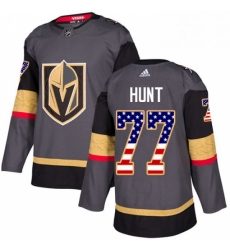 Youth Adidas Vegas Golden Knights 77 Brad Hunt Authentic Gray USA Flag Fashion NHL Jersey 