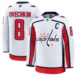 Men Washington Capitals Active Player Custom White 2024 25 Away Stitched Hockey Jersey