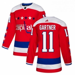 Mens Adidas Washington Capitals 11 Mike Gartner Authentic Red Alternate NHL Jersey 