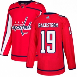 Mens Adidas Washington Capitals 19 Nicklas Backstrom Authentic Red Home NHL Jersey 