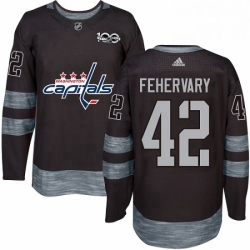 Mens Adidas Washington Capitals 42 Martin Fehervary Authentic Black 1917 2017 100th Anniversary NHL Jerse