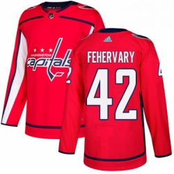 Mens Adidas Washington Capitals 42 Martin Fehervary Premier Red Home NHL Jersey 