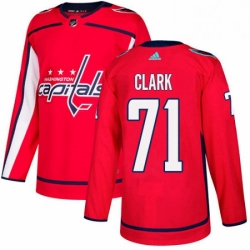 Mens Adidas Washington Capitals 71 Kody Clark Authentic Red Home NHL Jerse