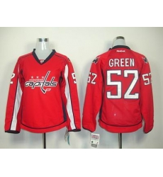 Women Washington Capitals 52 GREEN red jerseys