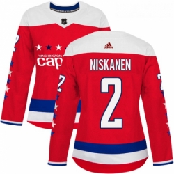 Womens Adidas Washington Capitals 2 Matt Niskanen Authentic Red Alternate NHL Jersey 