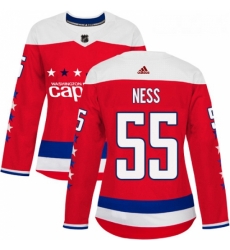 Womens Adidas Washington Capitals 55 Aaron Ness Premier Red Alternate NHL Jersey 