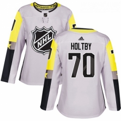 Womens Adidas Washington Capitals 70 Braden Holtby Authentic Gray 2018 All Star Metro Division NHL Jersey 