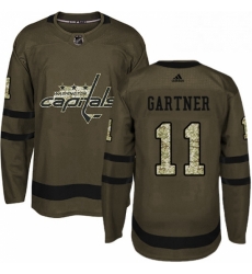 Youth Adidas Washington Capitals 11 Mike Gartner Premier Green Salute to Service NHL Jersey 