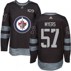 Jets #57 Tyler Myers Black 1917 2017 100th Anniversary Stitched NHL Jersey