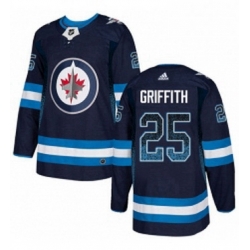 Mens Adidas Winnipeg Jets 25 Seth Griffith Authentic Navy Blue Drift Fashion NHL Jersey 