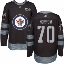 Mens Adidas Winnipeg Jets 70 Joe Morrow Authentic Black 1917 2017 100th Anniversary NHL Jersey 