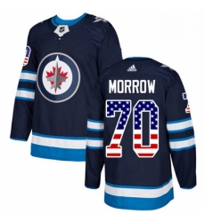 Mens Adidas Winnipeg Jets 70 Joe Morrow Authentic Navy Blue USA Flag Fashion NHL Jerse