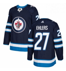 Youth Adidas Winnipeg Jets 27 Nikolaj Ehlers Premier Navy Blue Home NHL Jersey 