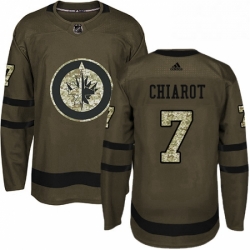 Youth Adidas Winnipeg Jets 7 Ben Chiarot Authentic Green Salute to Service NHL Jersey 