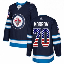 Youth Adidas Winnipeg Jets 70 Joe Morrow Authentic Navy Blue USA Flag Fashion NHL Jersey 