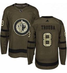 Youth Adidas Winnipeg Jets 8 Jacob Trouba Authentic Green Salute to Service NHL Jersey 