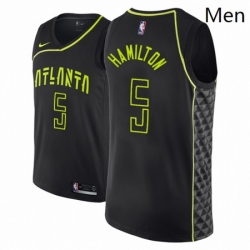 Men NBA 2018 19 Atlanta Hawks 5 Daniel Hamilton City Edition Black Jersey 