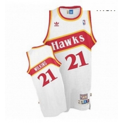 Mens Adidas Atlanta Hawks 21 Dominique Wilkins Swingman White Throwback NBA Jersey