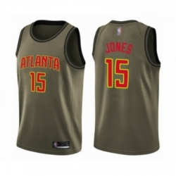 Mens Atlanta Hawks 15 Damian Jones Swingman Green Salute to Service Basketball Jersey 