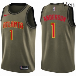 Mens Nike Atlanta Hawks 1 Justin Anderson Swingman Green Salute to Service NBA Jersey 