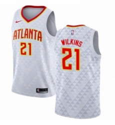 Womens Nike Atlanta Hawks 21 Dominique Wilkins Authentic White NBA Jersey Association Edition